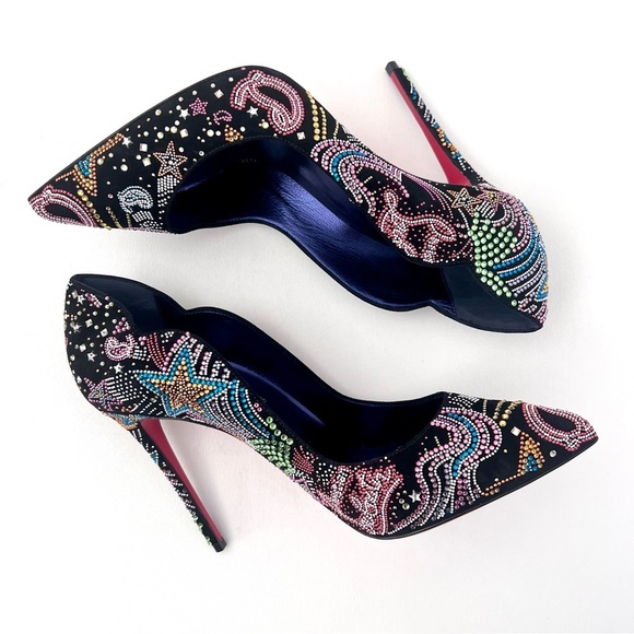 NWOB Christian Louboutin Multicolor Embellished Heels - Picture 3 of 14